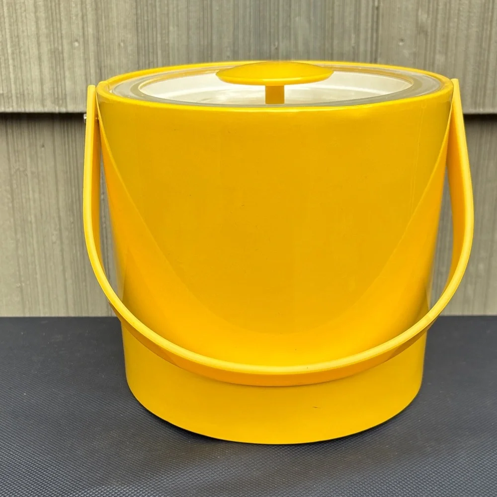 Vintage George Briard Yellow Ice Bucket with Handle